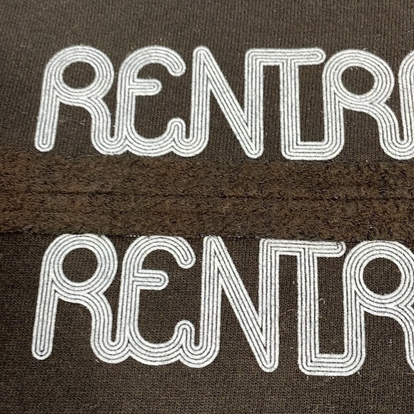 New Rentrayage Logo Graphic Ruffle Sweatshirt In Blue and Black 3/4 Sleeve Sz M - Picture 11 of 14